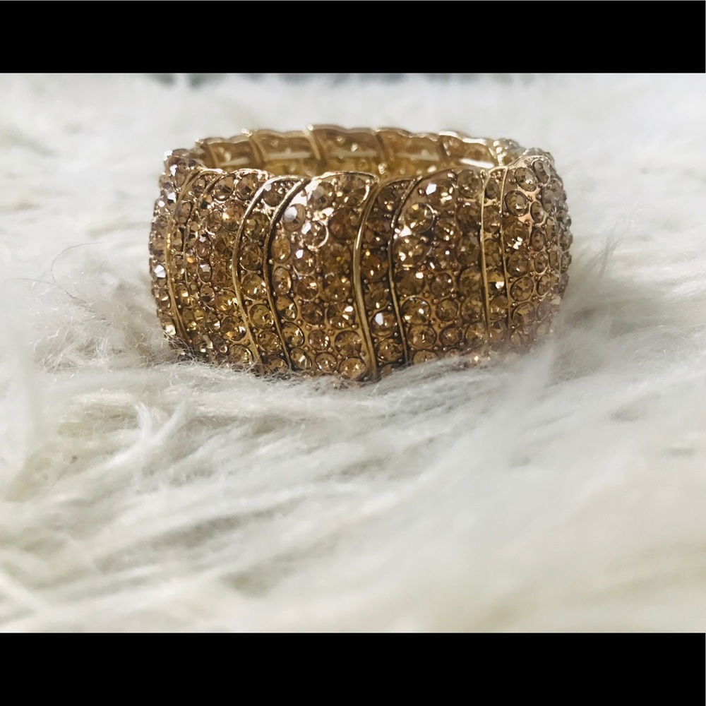 Crystal Gold Cuffed Bracelet
